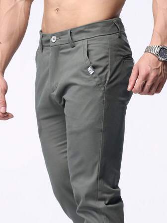 Slim Fit Lightweight Business Casual Pants For Men, For Fall