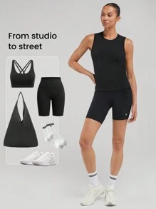 GLOWMODE Pima Cotton Reflective Slit Tank Top Gym Summer
