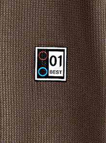 Manfinity Homme Men Letter Patched Detail Tee - Coffee Brown - View 3