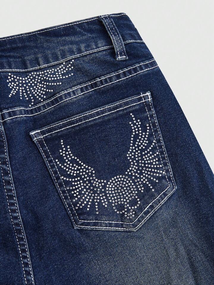 Rhinestone Studded Jeans