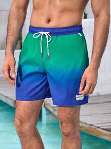 Manfinity VDAYZ Quần short đi biển cạp chun co giãn thoải mái cho nam, quần short đi biển phù hợp cho cặp đôi, đi biển, đồ bơi phù hợp cho cặp đôi, đồ bơi phù hợp cho cặp đôi, đồ bơi đôi, đồ bơi nam, đồ bơi nam, đồ bơi Hawaii - Màu xanh ngọc - Xem 4