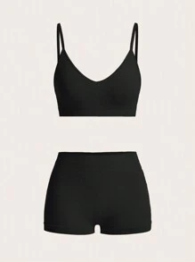 SHEIN 6pcs Seamless Solid Color Simple Summer Bra & Panty Underwear Set - Multicolor - View 10