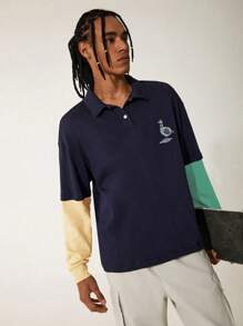 GAWX Artist Men's Color Block Printed Simple Casual Pullover Sweatshirt, Top, For Holiday, Vacation, Spring, Going Out, Festival, Workout, Ibiza Fits - Multicolor - View 6