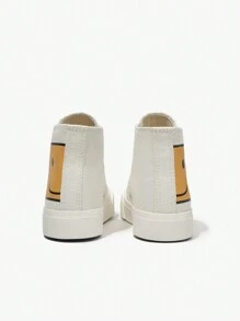 JNSQ Chaussures de canevas enfant à bout carré à la mode avec motif souriant, style décontracté de printemps/été