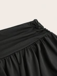 GalTyme Plus Size Black Pleated Mini Skirt Black Skirt With Shorts Under Skirts Short Zumba Outfit Terno For Women Plus Size Zumba Skirt - Black - View 4