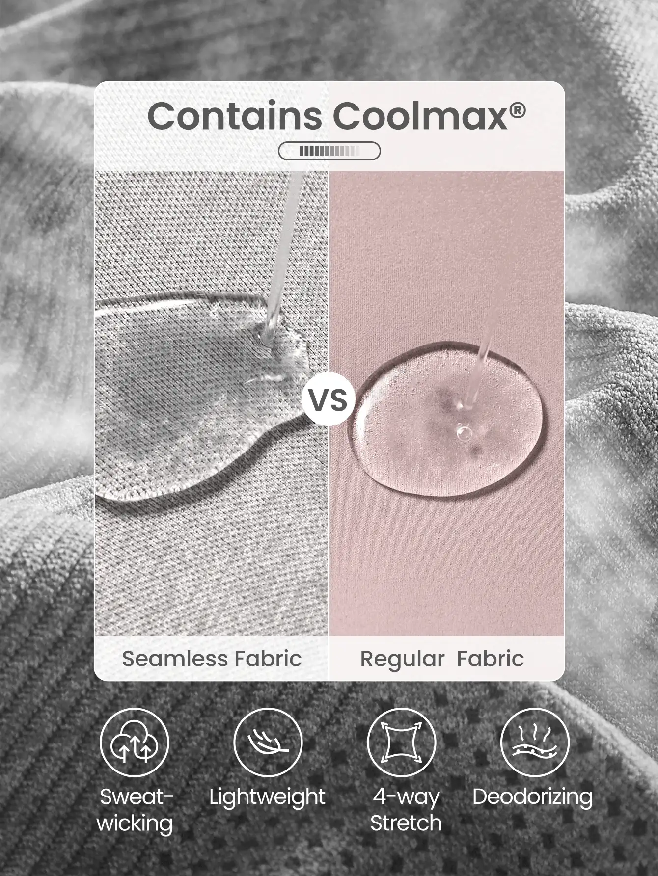 GLOWMODE 無縫貼身長袖上衣,達到臀部長度,吸濕抗菌透氣輕盈
