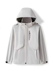 春秋女款戶外軟殼外套，薄款防水防風透氣登山外套 - 白色 - 查看 9