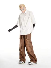 NEON BLANC X VICTOR VON SCHWARZ Pantalones de estilo cargo con bolsillos grandes y diseño de corte holgado