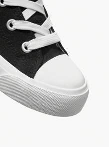 JNSQ Fashionable All-Match Versatile Spring/Summer Casual High-Top Heart-Shaped Vulcanized Canvas Shoes For Kids - Black - View 6