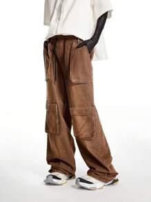 NEON BLANC X VICTOR VON SCHWARZ Pantalones de estilo cargo con bolsillos grandes y diseño de corte holgado