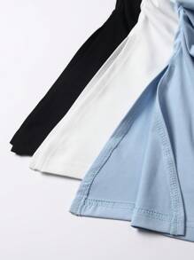 SHEIN EZwear Áo Bandeau nhún bèo màu trơn cỡ lớn cho nữ - Nhiều gói - Nhiều màu - Xem 3