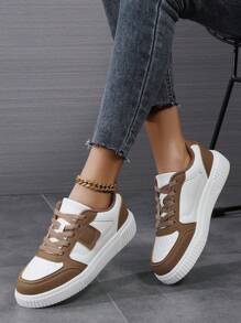 Women Fashion Casual Lightweight Breathable Flat Skateboard Shoes