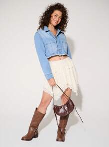 WESTFADE Premium 100% Cotton Non-Stretch Denim Shirt Jacket - Baby Blue - View 5