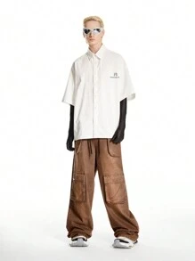 NEON BLANC X VICTOR VON SCHWARZ Pantalones de estilo cargo con bolsillos grandes y diseño de corte holgado