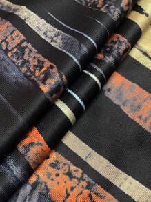 Cami-Mono de verano con impresión de cepillo para tallas grandes - Negro - Ver 5