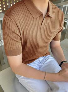 DAZY Men's Summer Solid Knitted Top