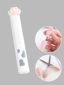 ROMWE Kawaii Cat Paw Shaped Portable And Lovely Scissors - White - View 1