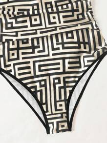 Ladies' One-Piece Random Printed Swimsuit Summer - Multicolor - View 8