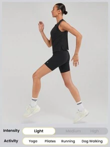 GLOWMODE Pima Cotton Reflective Slit Tank Top Gym Summer