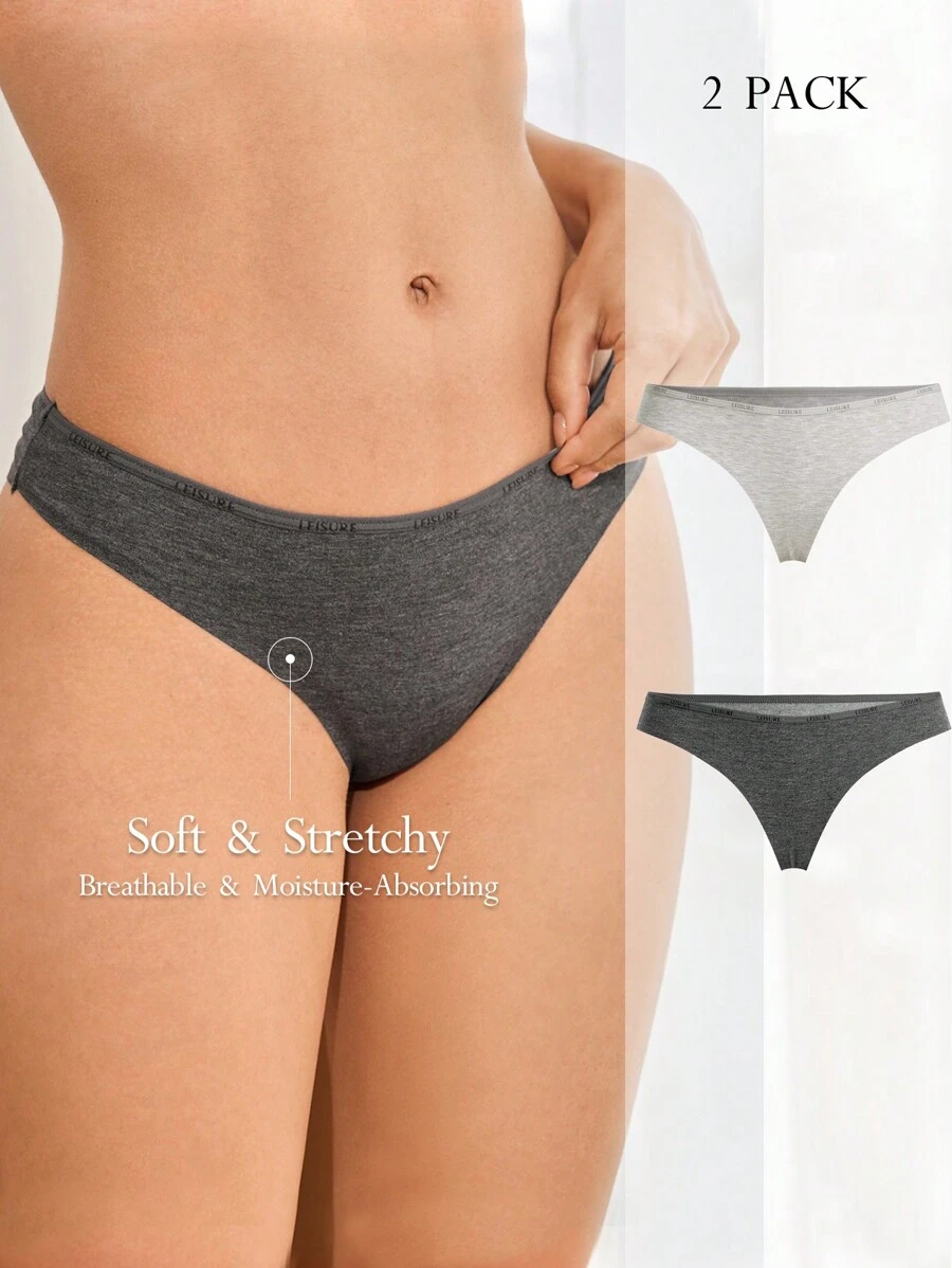 Ocili Leisure Women's Solid Color Adhesive Sexy Thongs Panties (2pcs/Pack) - Apricot - View 1