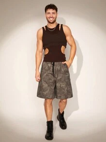 FeverCity Men's Loose Straight Woven Shorts Suitable For Summer - Multicolor - View 4