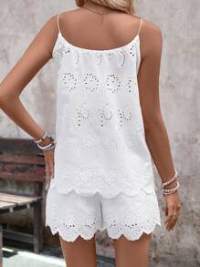 EMERY ROSE 細肩帶編織中空紋理兩件套裝