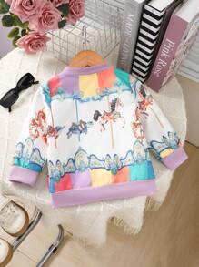 Áo khoác thu đông cho bé gái xu hướng mới Áo khoác in hình động vật đại dương thanh lịch & lưng cao thú vị cho những dịp thường ngày & thể thao - Nhiều màu - Xem 2