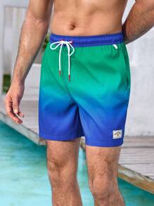 Manfinity VDAYZ Quần short đi biển cạp chun co giãn thoải mái cho nam, quần short đi biển phù hợp cho cặp đôi, đi biển, đồ bơi phù hợp cho cặp đôi, đồ bơi phù hợp cho cặp đôi, đồ bơi đôi, đồ bơi nam, đồ bơi nam, đồ bơi Hawaii - Màu xanh ngọc - Xem 5