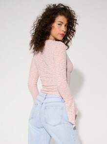 WESTFADE Knit Lace Top - Dusty Pink - View 2