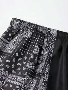 Manfinity 男士假日寬鬆印花束口腰短褲 - 彩色 - 查看 6