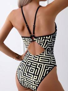 Ladies' One-Piece Random Printed Swimsuit Summer - Multicolor - View 2