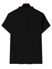 男士夏季字母和字符印花短袖休閒POLO衫，通勤 - 彩色 - 查看 2