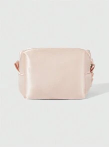ROMWE Kawaii Design: 336027 Rabbit Bowknot Pen Bag Simple Portable Large-Capacity Storage Bag Cosmetic Bag Three-In-One Commuting Toiletry Bag For Business Trip Travel - Pink - View 9