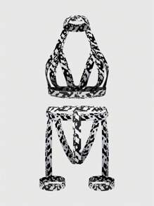 ROMWE J-Fashion 女士可愛牛紋繩索性感內衣2入組 - 彩色 - 查看 2