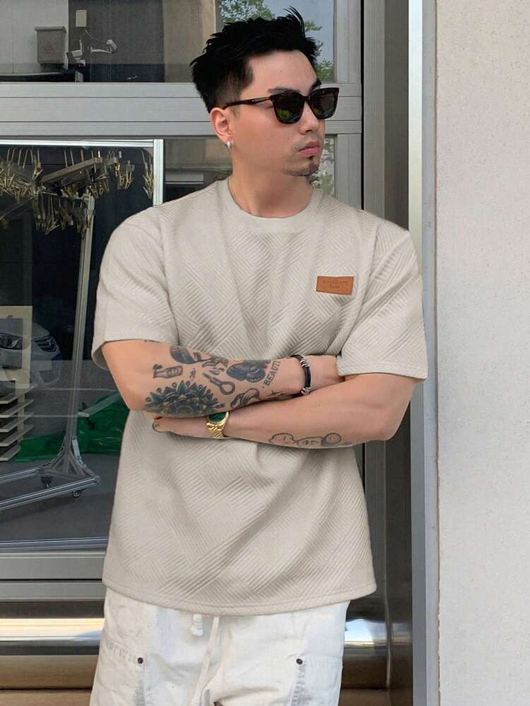 Men's Summer Letter Printed Round Neck Short Sleeve Casual T-Shirt