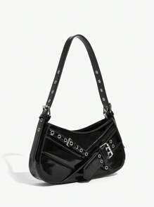 SHEIN BAE 女士俱樂部街頭Y2K街頭朋克單肩包 - 黑色 - 查看 1