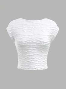 Sweetina Women's Fashionable Brunch Y2k Summer Sexy White Solid Color Backless Criss Cross Strap T-Shirt - White - View 1