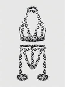 ROMWE J-Fashion 女士可愛牛紋繩索性感內衣2入組 - 彩色 - 查看 1