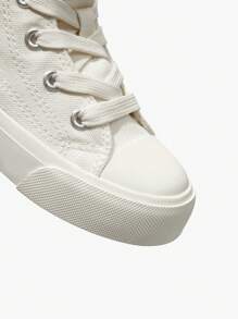 JNSQ Chaussures de canevas enfant à bout carré à la mode avec motif souriant, style décontracté de printemps/été