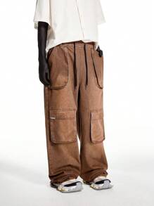 NEON BLANC X VICTOR VON SCHWARZ Pantalones de estilo cargo con bolsillos grandes y diseño de corte holgado