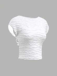 Sweetina Women's Fashionable Brunch Y2k Summer Sexy White Solid Color Backless Criss Cross Strap T-Shirt - White - View 3