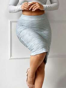 SHEIN SXY Váy Bodycon họa tiết rắn cho mùa hè - Màu xanh bạc hà - Xem 4