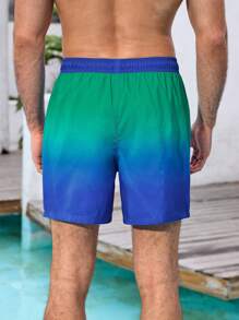 Manfinity VDAYZ Quần short đi biển cạp chun co giãn thoải mái cho nam, quần short đi biển phù hợp cho cặp đôi, đi biển, đồ bơi phù hợp cho cặp đôi, đồ bơi phù hợp cho cặp đôi, đồ bơi đôi, đồ bơi nam, đồ bơi nam, đồ bơi Hawaii - Màu xanh ngọc - Xem 2