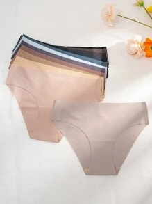 SHEIN Women's Seamless Comfortable Solid Color Triangle Panties (12 Packs) - Multicolor - View 4