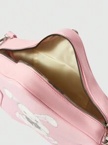 ROMWE Kawaii Ba lô đeo vai hình con thỏ in hình năm cánh - Hồng - Xem 11