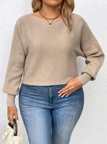 SHEIN LUNE Plus sweter z rękawami nietoperzowymi na wiosnę i jesień