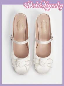 Dola Lovely Giày Sandal Nữ Mùa Hè Màu Mai, Giày Cao Gót Chunky Khoét Hoa, Giày Học Sinh Phong Cách Đa Năng - Màu be - Xem 5