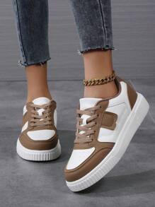 Women Fashion Casual Lightweight Breathable Flat Skateboard Shoes