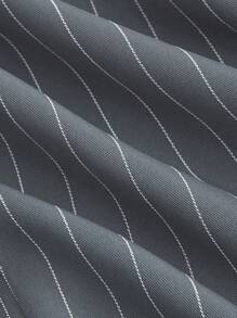 SHEIN MOD 夏季学院风条纹蕾丝背心，返校服，商务女装，秋季 - 灰色 - 查看 4