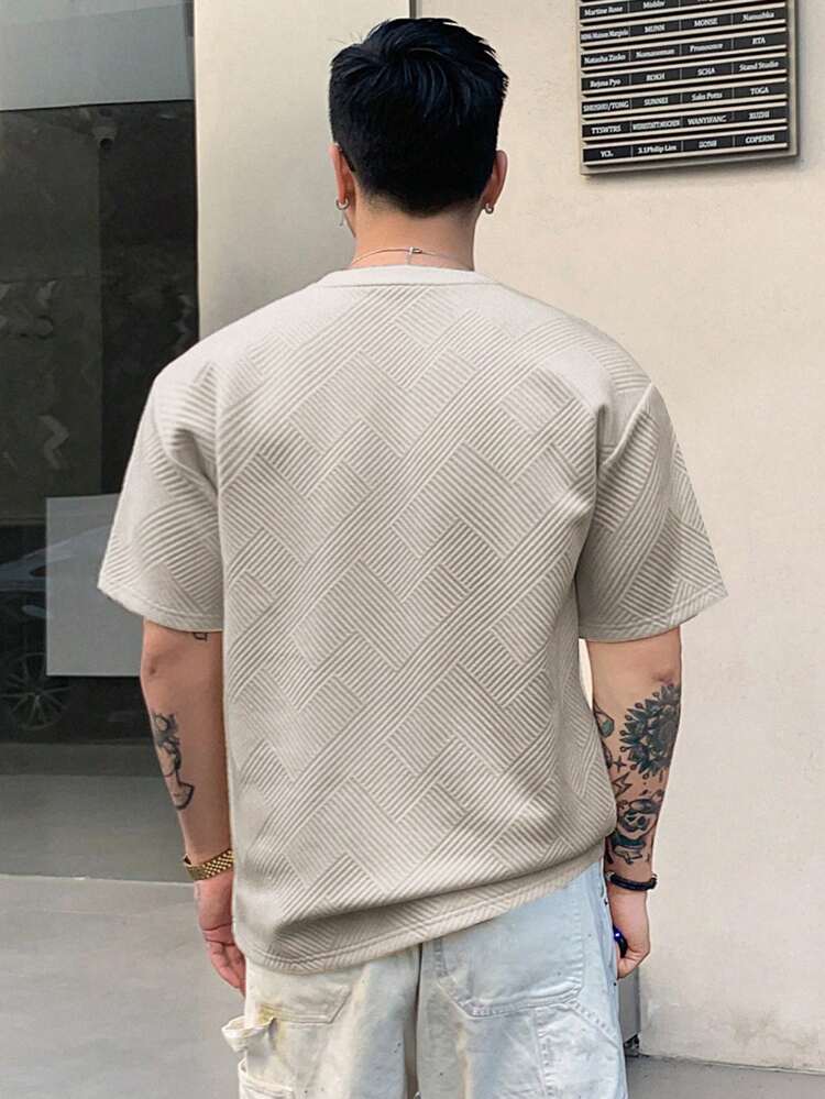 Men's Summer Letter Printed Round Neck Short Sleeve Casual T-Shirt